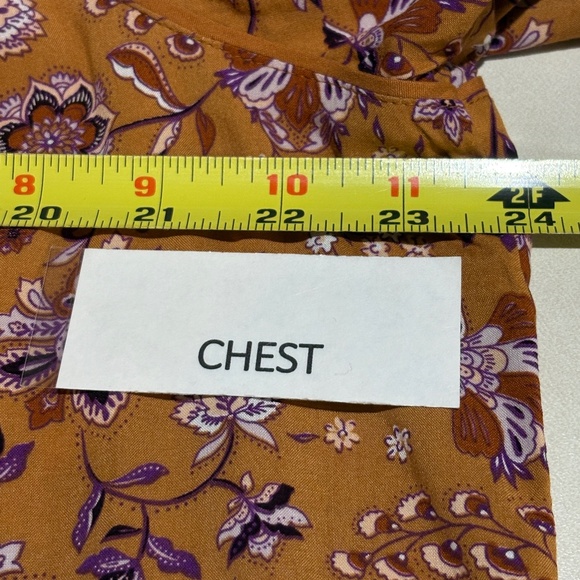 NWOT J Jill Womens Long Sleeve Peasant Blouse Top Sz M Mustard Yellow Boho Gypsy - Picture 5 of 7